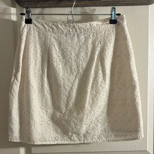 Eyelet white miniskirt